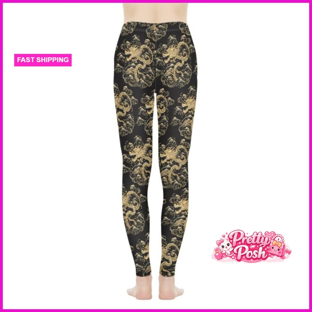 Polyester Spandex Leggings High Rise Workout Tights Stretchy - Picture 3 of 7